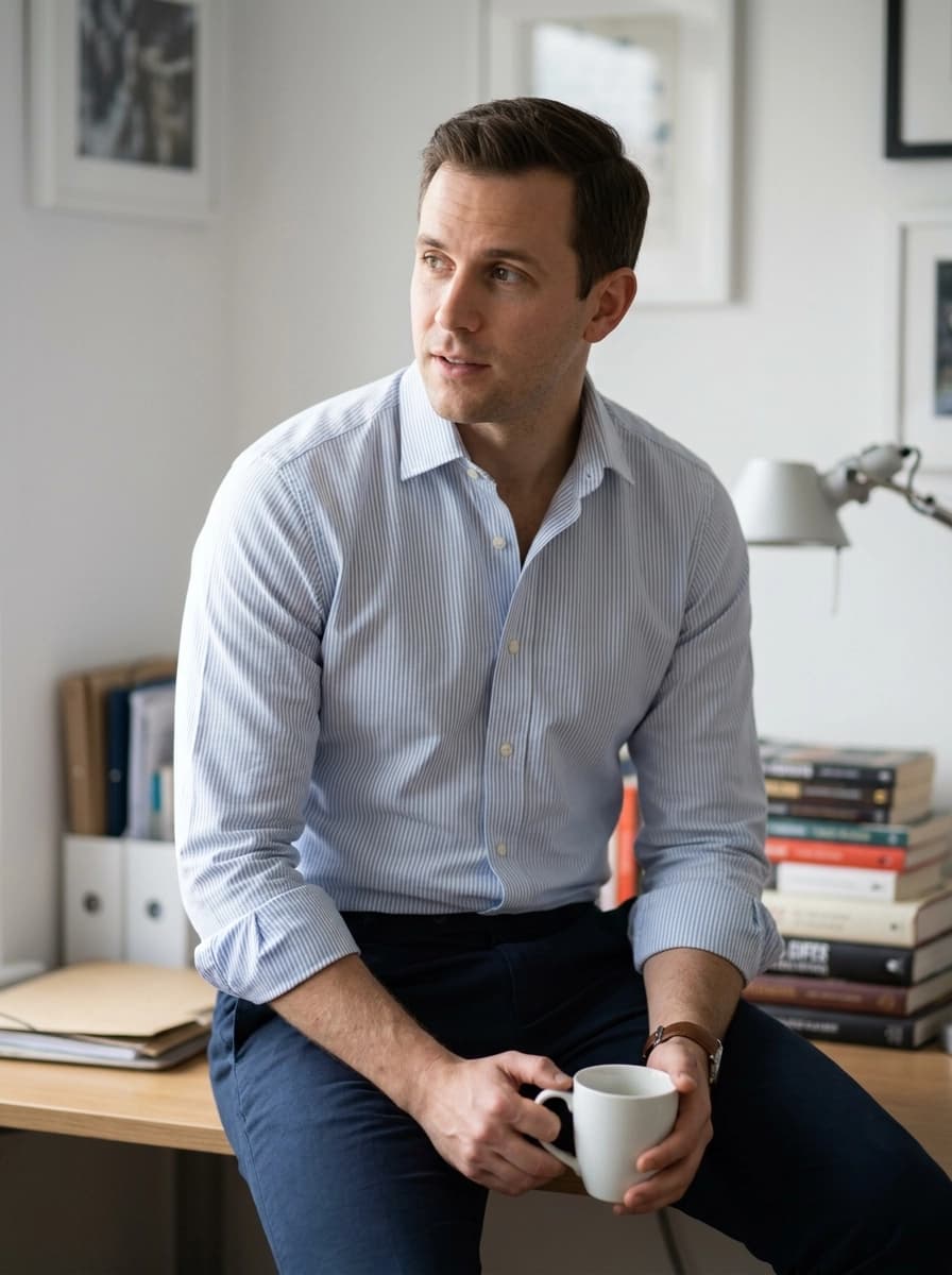 AI generated Button-Down Shirts example - Medium Shot