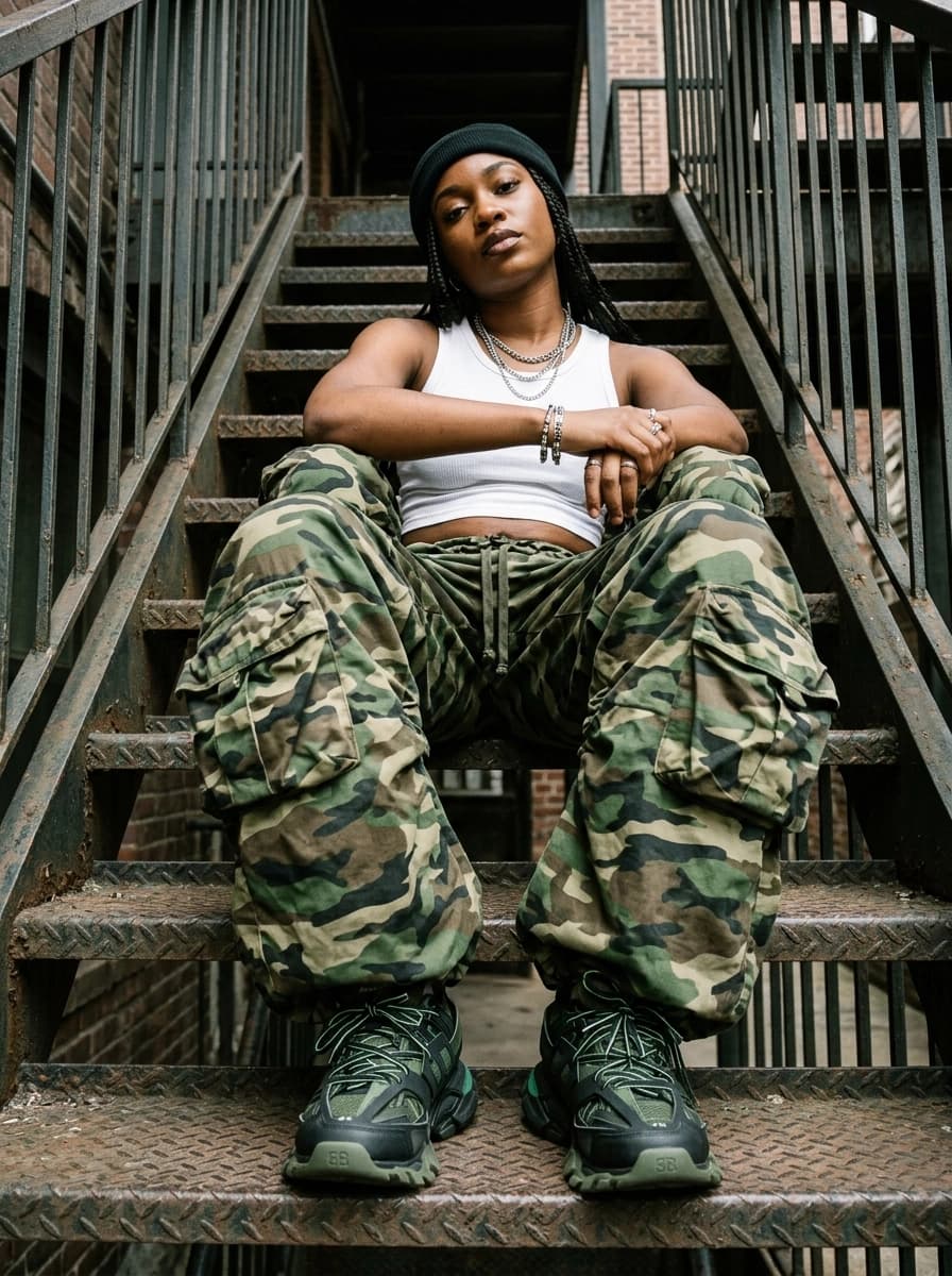 AI generated Cargo Pants example - Medium Shot