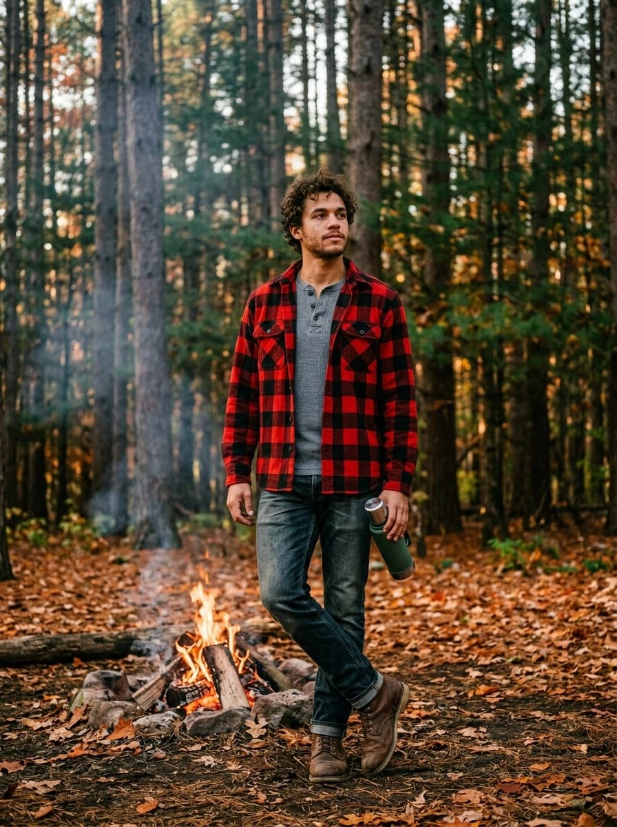 Professional AI photography showcasing Flannel Shirts