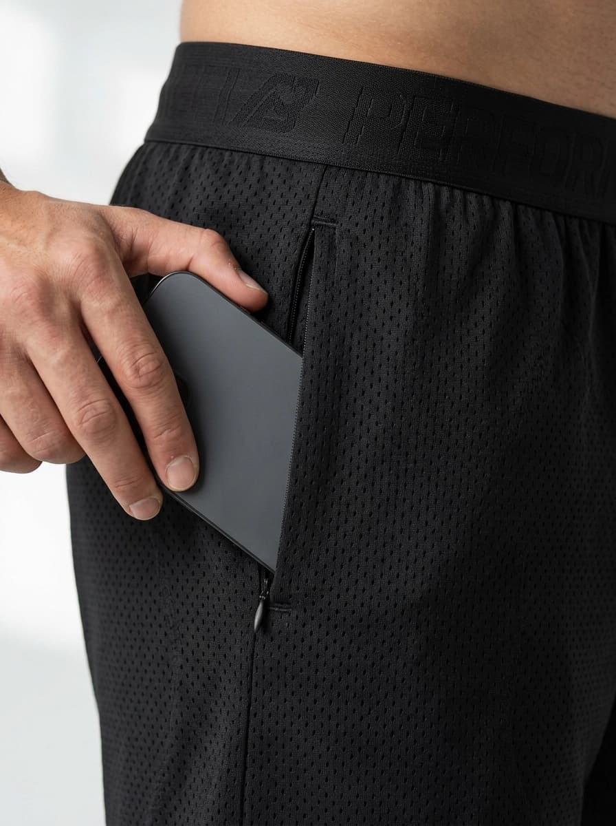 AI generated Gym Shorts example - Close Up