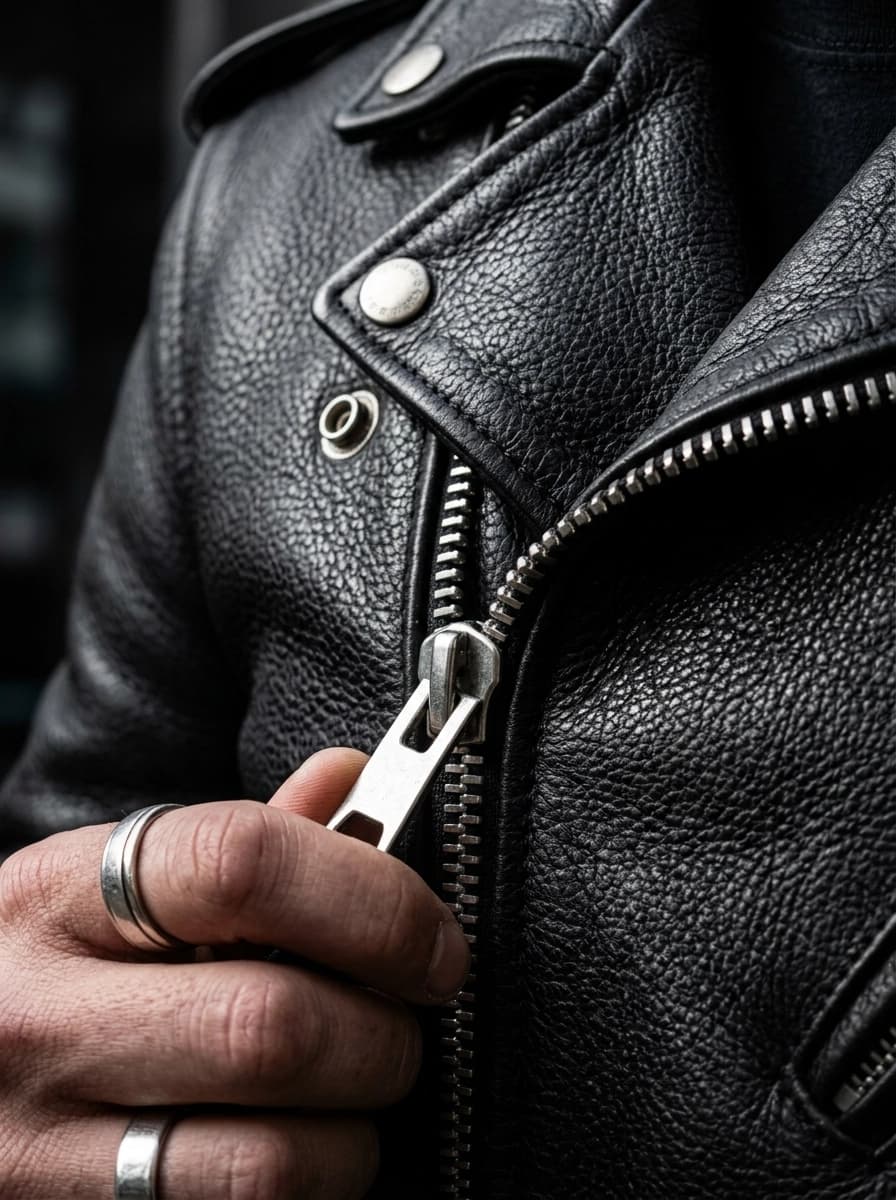 AI generated Leather Jackets example - Close Up