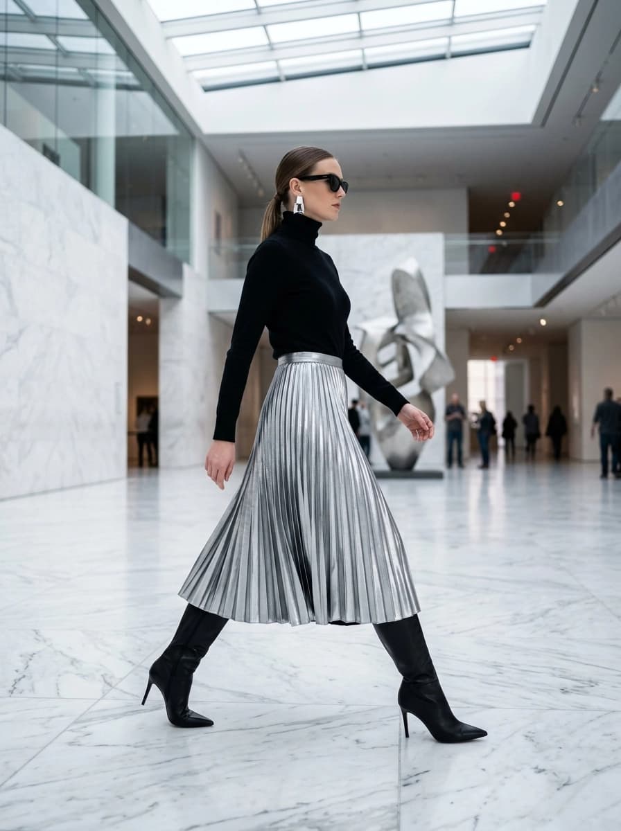 Professional AI photography showcasing Midi Skirts