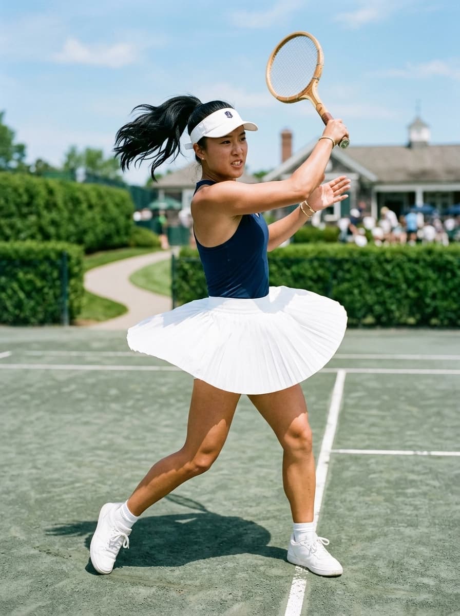 Professional AI photography showcasing Tennis Skirts